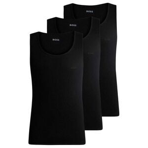 Boss Mens Scoop Neck Regular Tank Top (Pack of 3) / Black